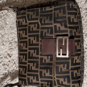 Vintage Fendi Mamba Baguette Zucca Shoulder Bag (authentic)